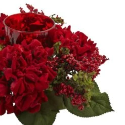 6" Red Hydrangea & Berry Candelabrum 11 6" Red Hydrangea & Berry Candelabrum -Michaels Shop D292637S 5