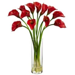 20" Mini Calla Lily Arrangement In Tall Vase, Red -Michaels Shop D292661S 11 1