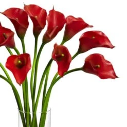 20" Mini Calla Lily Arrangement In Tall Vase, Red -Michaels Shop D292661S 12