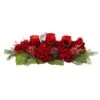 4" Triple Red Hydrangea Candelabrum Centerpiece