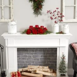 4" Triple Red Hydrangea Candelabrum Centerpiece -Michaels Shop D292748S 15