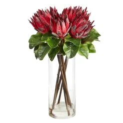 22" King Protea Floral Arrangement In Glass Vase -Michaels Shop D292799S 1 1