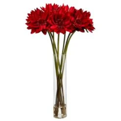 2.5ft. Red Lotus Arrangement In Cylinder Vase -Michaels Shop D292814S 1 1