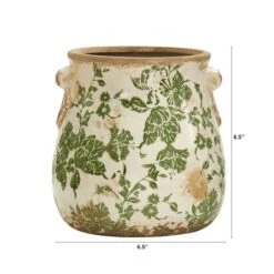 6.5" Tuscan Ceramic Green Scroll Planter -Michaels Shop D292983S 2