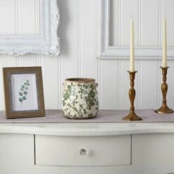 6.5" Tuscan Ceramic Green Scroll Planter -Michaels Shop D292983S 3