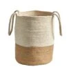 12" Handmade Natural Cotton Woven Basket Planter