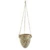 24" Green Tuscan Hanging Ceramic Scroll Planter