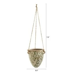 24" Green Tuscan Hanging Ceramic Scroll Planter 6 24" Green Tuscan Hanging Ceramic Scroll Planter -Michaels Shop D293034S 2