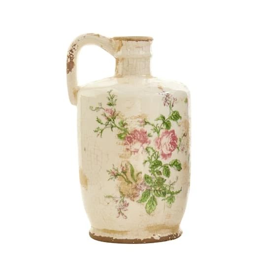 10" Tuscan Ceramic Floral Print Pitcher 1 10" Tuscan Ceramic Floral Print Pitcher