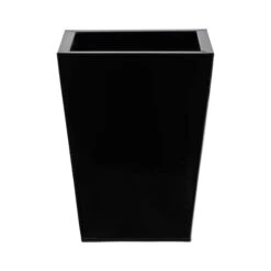 13" Black Classic Square Metal Planter