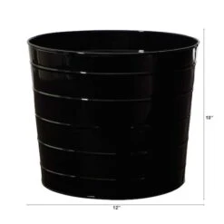 10" Farmhouse Black Metal Ribbed Planter -Michaels Shop D293106S 2