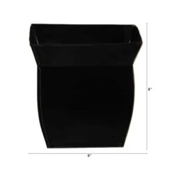 8" Black Fluted Metal Square Planter -Michaels Shop D293107S 2