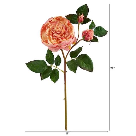 Peach & Pink Rose Stem, 6ct. 3 Peach & Pink Rose Stem, 6ct. - Image 3