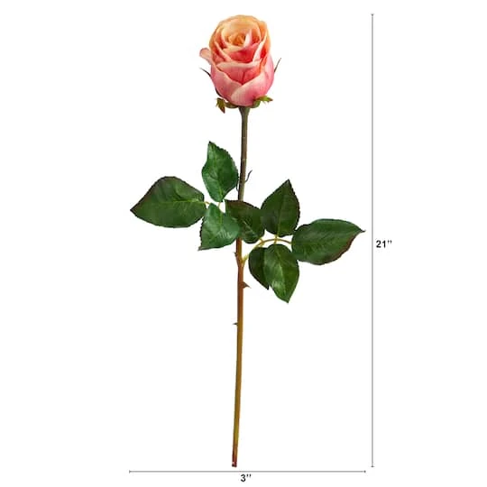 Peach & Pink Rose Bud Stem, 6ct. 3 Peach & Pink Rose Bud Stem, 6ct. - Image 3