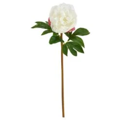 White Peony Artificial Flower Stem, 3ct.