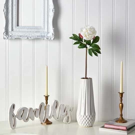 White Peony Artificial Flower Stem, 3ct. 4 White Peony Artificial Flower Stem, 3ct. - Image 4