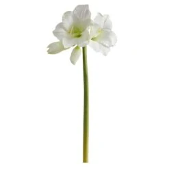White Amaryllis Artificial Flower Stem, 3ct.