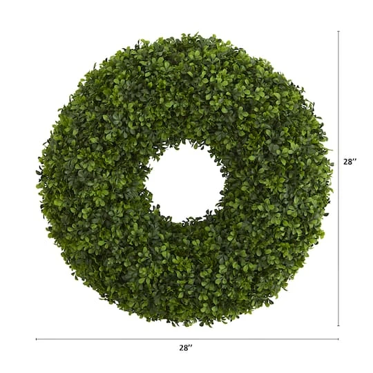 28" Green Boxwood Wreath 3 28" Green Boxwood Wreath - Image 3