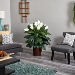 4ft. Peace Lily Plant In Wood Vase 7 4ft. Peace Lily Plant In Wood Vase -Michaels Shop D293961S 13