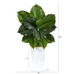 3ft. Large Philodendron Leaf Plant In White Metal Planter 7 3ft. Large Philodendron Leaf Plant In White Metal Planter -Michaels Shop D294150S 2
