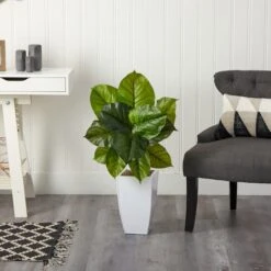 3ft. Large Philodendron Leaf Plant In White Metal Planter 8 3ft. Large Philodendron Leaf Plant In White Metal Planter -Michaels Shop D294150S 3