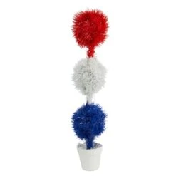 2ft. Red, White & Blue Americana Topiary Plant With 35 Warm LED Lights -Michaels Shop D294215S 13