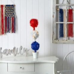 2ft. Red, White & Blue Americana Topiary Plant With 35 Warm LED Lights -Michaels Shop D294215S 14