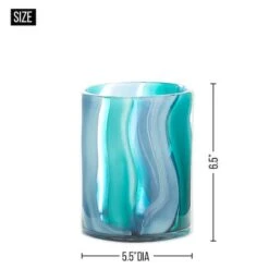 6.5" Small Blue Cylinder Glass Vase -Michaels Shop D297014S 6