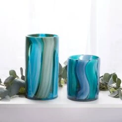 6.5" Small Blue Cylinder Glass Vase -Michaels Shop D297014S 9