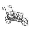 11" Black Iron Flower Cart