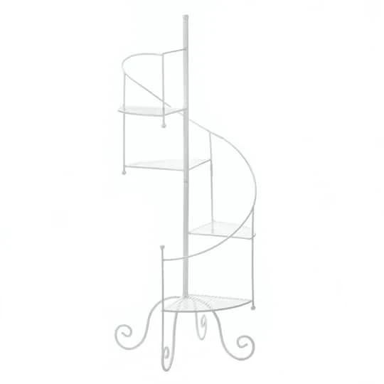 3.3ft. White Spiral Showcase Plant Stand 2 3.3ft. White Spiral Showcase Plant Stand - Image 2