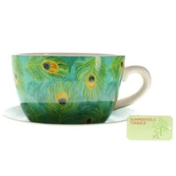 4.5'' Peacock Feather Teacup Planter -Michaels Shop D299108S 6