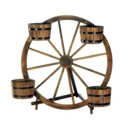 31" Wagon Wheel Barrel Planter Display -Michaels Shop D299115S 1 1