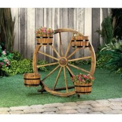 31" Wagon Wheel Barrel Planter Display -Michaels Shop D299115S 2