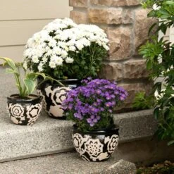 Floral Nights Ceramic Planter Set -Michaels Shop D299120S 5