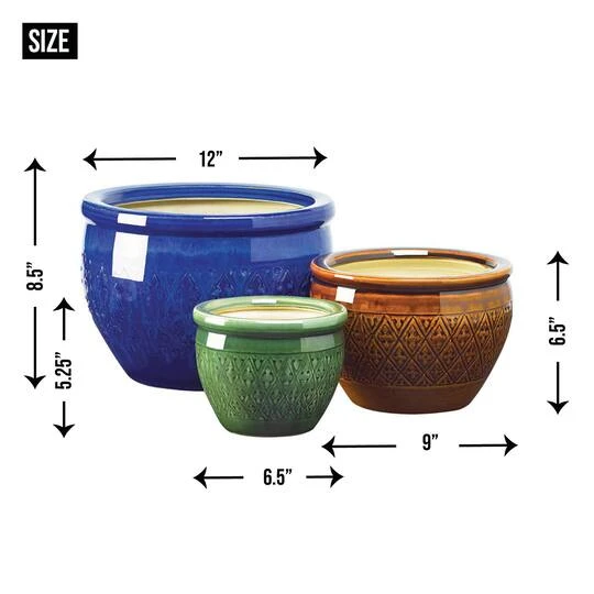 3 Jewel-Tone Flower Pot Set 10 3 Jewel-Tone Flower Pot Set - Image 10