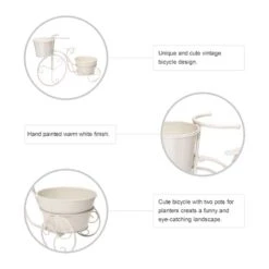 Glitzhome® 21.5'' White Metal Bicycle Plant Stand -Michaels Shop D303681S 7