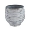 Hello Honey® Gray & White Striped Stoneware Planter