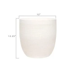 Hello Honey® 12.25" Matte White Embossed Stoneware Planter -Michaels Shop D319789S 7