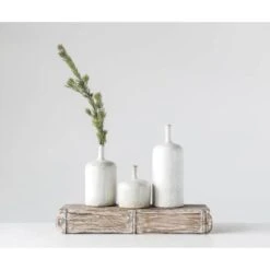 Hello Honey® 12.5" Large Cream Stoneware Vase With Green Accents & Reactive Glaze Finish 10 Hello Honey® 12.5" Large Cream Stoneware Vase With Green Accents & Reactive Glaze Finish -Michaels Shop D320008S 3