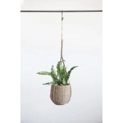 Hello Honey® Handwoven Hanging Seagrass Basket Planter -Michaels Shop D320508S 3