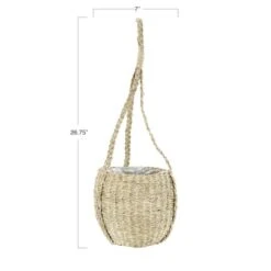 Hello Honey® Handwoven Hanging Seagrass Basket Planter -Michaels Shop D320508S 7