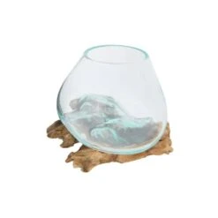 Hello Honey® 6.5" Glass Planter/Vase On Natural Wood Base -Michaels Shop D320526S 4