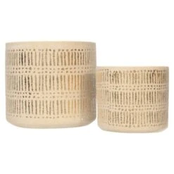 Hello Honey® Gold Stoneware Planters Set 9 Hello Honey® Gold Stoneware Planters Set -Michaels Shop D320727S 2