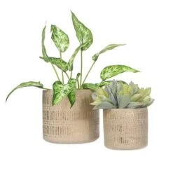 Hello Honey® Gold Stoneware Planters Set 13 Hello Honey® Gold Stoneware Planters Set -Michaels Shop D320727S 6