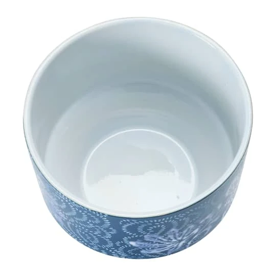 Hello Honey® 7" Blue & White Floral Stoneware Planter 6 Hello Honey® 7" Blue & White Floral Stoneware Planter - Image 6