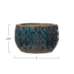 Hello Honey® 7" Distressed Blue Embossed Terra Cotta Planter With Circle Pattern 15 Hello Honey® 7" Distressed Blue Embossed Terra Cotta Planter With Circle Pattern -Michaels Shop D321259S 7