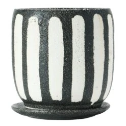 Hello Honey® 7.5" Black & White Hand-Painted Terra Cotta Planter With Saucer Set 12 Hello Honey® 7.5" Black & White Hand-Painted Terra Cotta Planter With Saucer Set -Michaels Shop D321277S 2