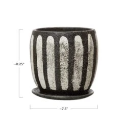 Hello Honey® 7.5" Black & White Hand-Painted Terra Cotta Planter With Saucer Set 19 Hello Honey® 7.5" Black & White Hand-Painted Terra Cotta Planter With Saucer Set -Michaels Shop D321277S 9