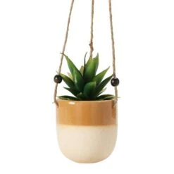 Hello Honey® 4.5" Assorted Stoneware Planter With Bead Hanger, 4ct. -Michaels Shop D321343S 3